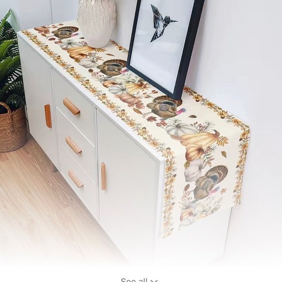 Thanksgiving Waterproof Turkey Table Runner Fall Pumpkin 🎃 - Picture 3 of 3